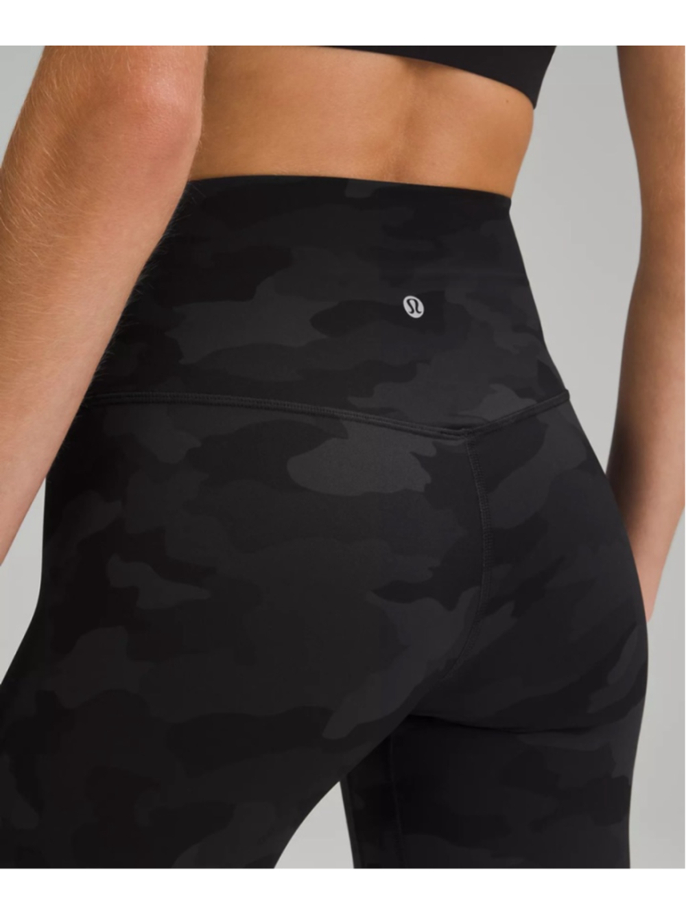 Lululemon Align SHR Pants 28" Black Camo Leggings Size 8 - Picture 5 of 7